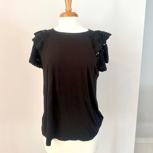 NWT; Loft top with ruffle detail Size M